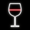 super neony neon kieliszek wina