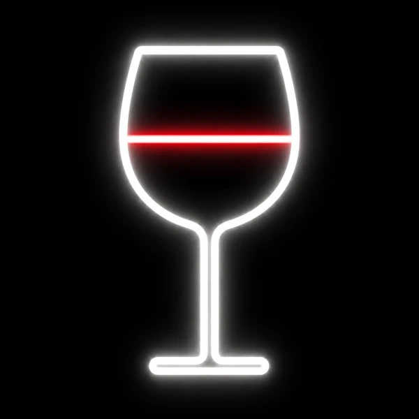 super neony neon kieliszek wina