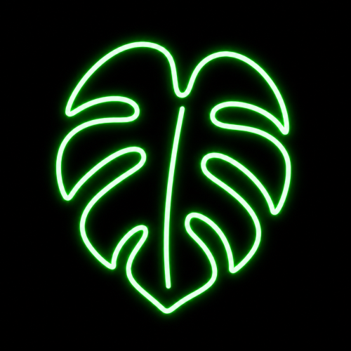 super neony neon led liść