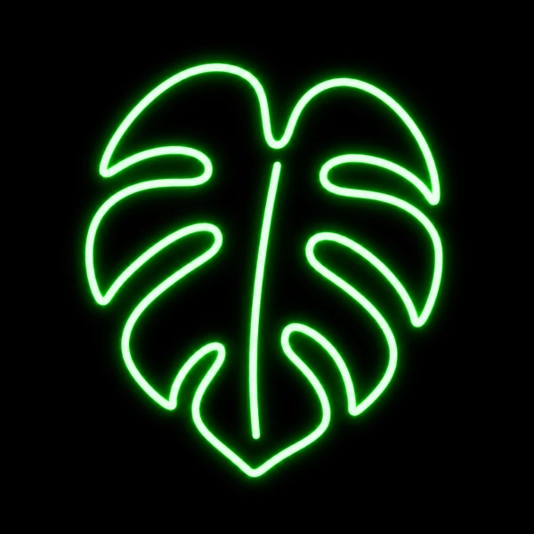 super neony neon led liść