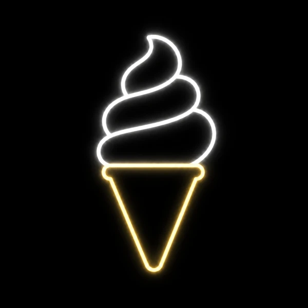 super neony neon led lód włoski lodziarnia