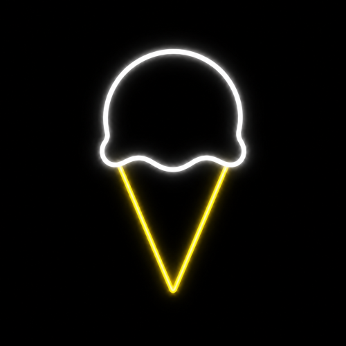 super neony neon led lód gałka lodziarnia