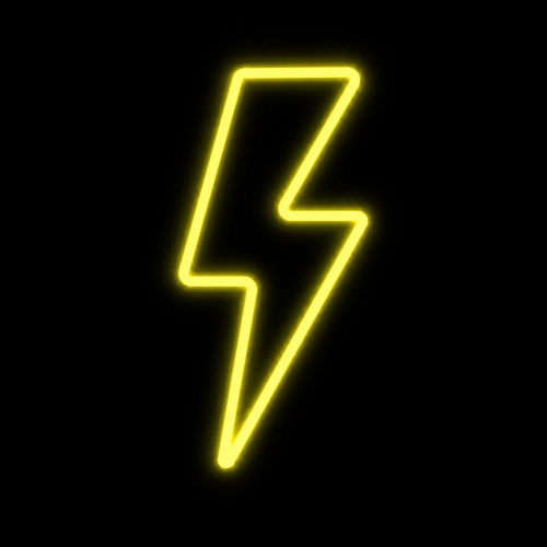 super neony neon led piorun błyskawica