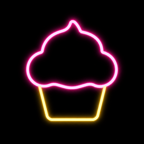 super neony neon led słodka babeczka