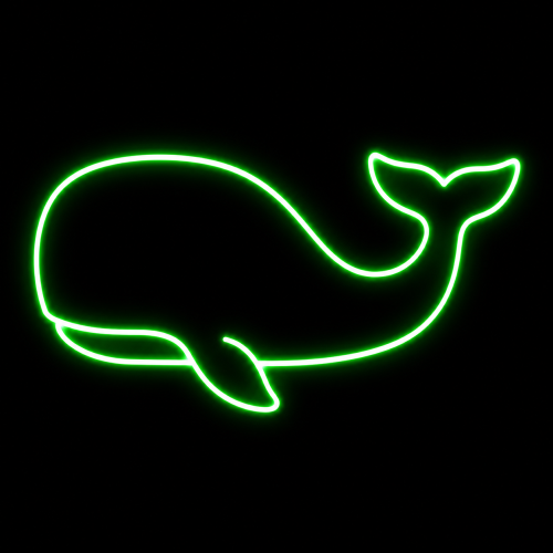 super neony neon led wieloryb