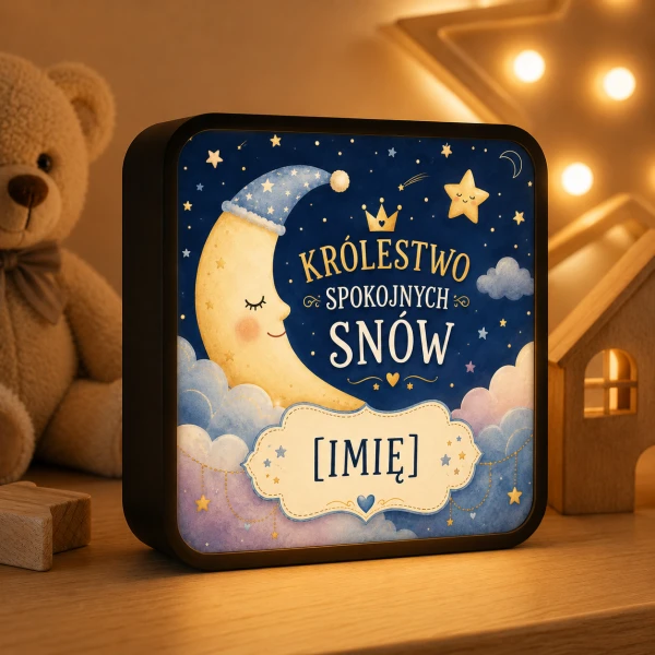 LUMIBOX dekoracyjny, pomysł na prezent, lampka dekoracyjna led z własnym wzorem zdjęciem napisem