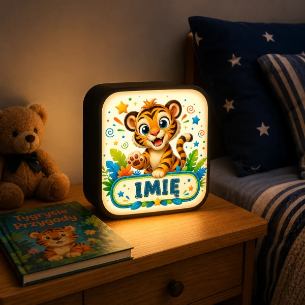 LUMIBOX dekoracyjny, pomysł na prezent, lampka dekoracyjna led z własnym wzorem zdjęciem napisem