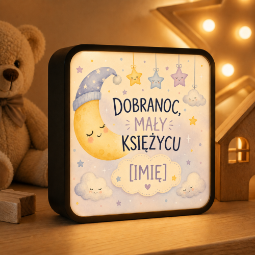LUMIBOX dekoracyjny, pomysł na prezent, lampka dekoracyjna led z własnym wzorem zdjęciem napisem
