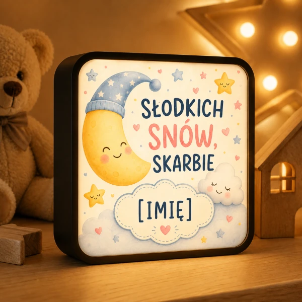 LUMIBOX dekoracyjny, pomysł na prezent, lampka dekoracyjna led z własnym wzorem zdjęciem napisem