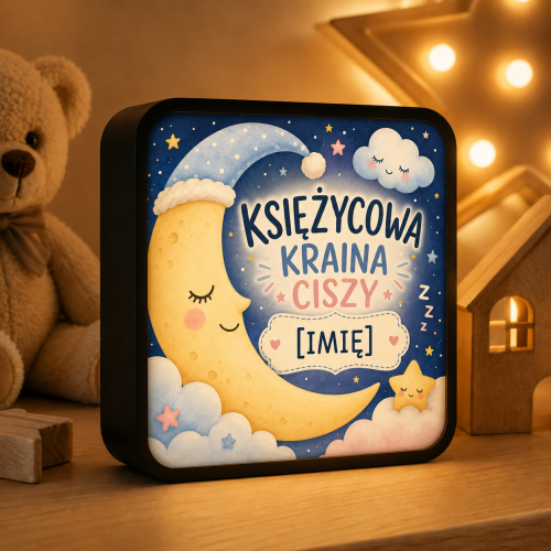 LUMIBOX dekoracyjny, pomysł na prezent, lampka dekoracyjna led z własnym wzorem zdjęciem napisem