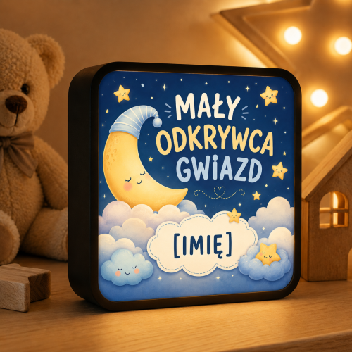 LUMIBOX dekoracyjny, pomysł na prezent, lampka dekoracyjna led z własnym wzorem zdjęciem napisem