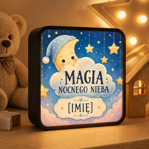 LUMIBOX dekoracyjny, pomysł na prezent, lampka dekoracyjna led z własnym wzorem zdjęciem napisem