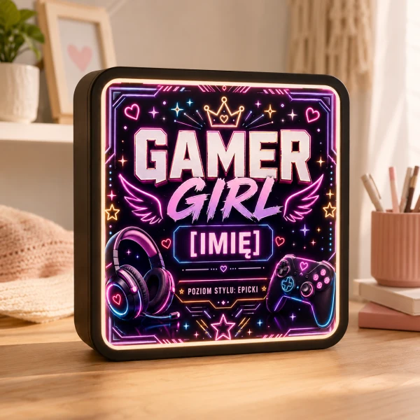 LUMIBOX dekoracyjny, pomysł na prezent, lampka dekoracyjna led z własnym wzorem zdjęciem napisem