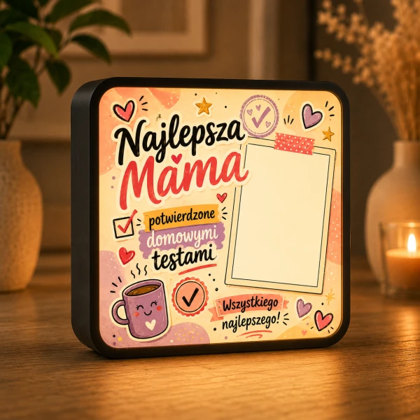 LUMIBOX dekoracyjny, pomysł na prezent, lampka dekoracyjna led z własnym wzorem zdjęciem napisem