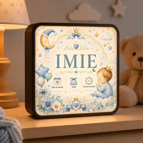 LUMIBOX dekoracyjny, pomysł na prezent, lampka dekoracyjna led z własnym wzorem zdjęciem napisem