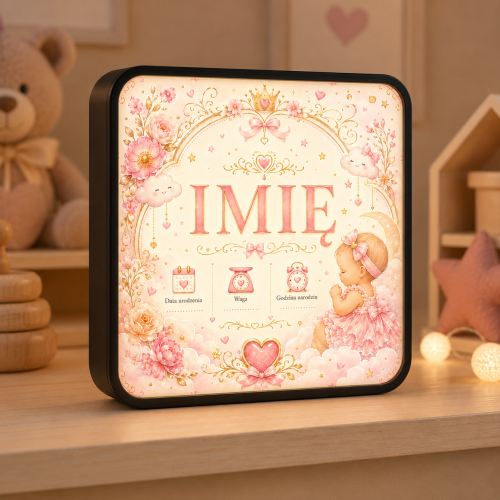 LUMIBOX dekoracyjny, pomysł na prezent, lampka dekoracyjna led z własnym wzorem zdjęciem napisem