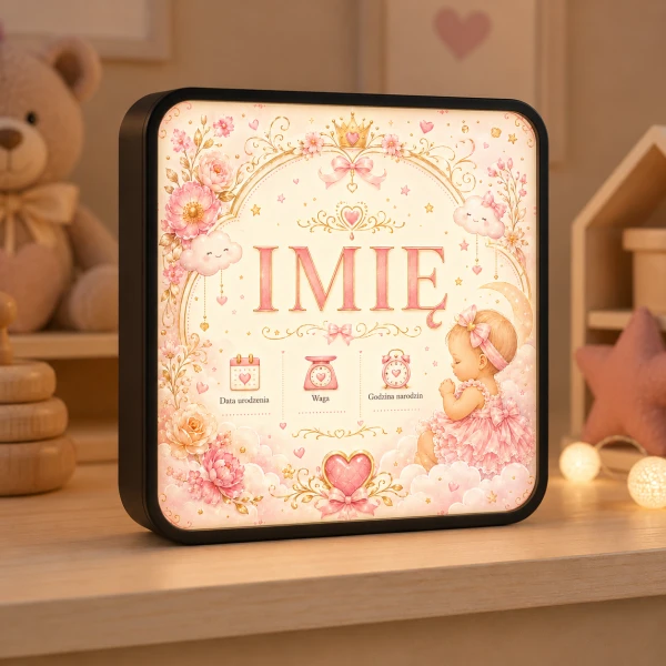 LUMIBOX dekoracyjny, pomysł na prezent, lampka dekoracyjna led z własnym wzorem zdjęciem napisem