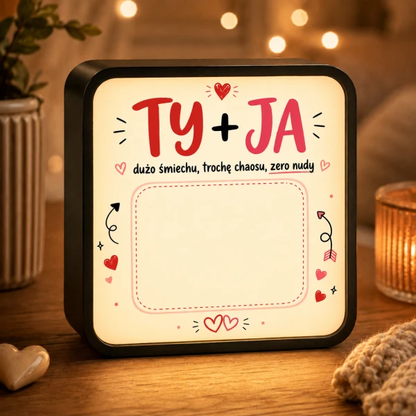LUMIBOX dekoracyjny, pomysł na prezent, lampka dekoracyjna led z własnym wzorem zdjęciem napisem