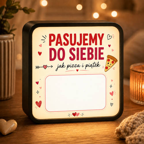 LUMIBOX dekoracyjny, pomysł na prezent, lampka dekoracyjna led z własnym wzorem zdjęciem napisem