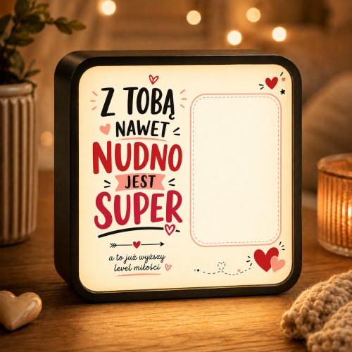 LUMIBOX dekoracyjny, pomysł na prezent, lampka dekoracyjna led z własnym wzorem zdjęciem napisem