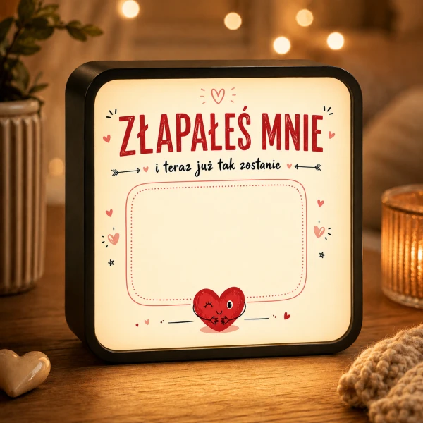 LUMIBOX dekoracyjny, pomysł na prezent, lampka dekoracyjna led z własnym wzorem zdjęciem napisem