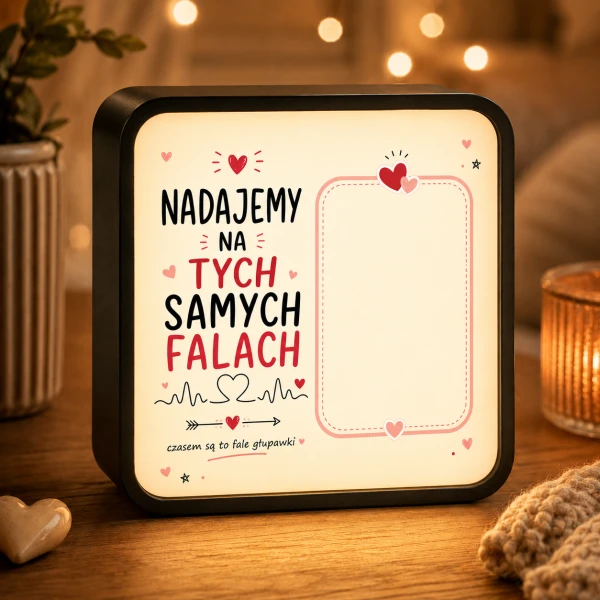 LUMIBOX dekoracyjny, pomysł na prezent, lampka dekoracyjna led z własnym wzorem zdjęciem napisem