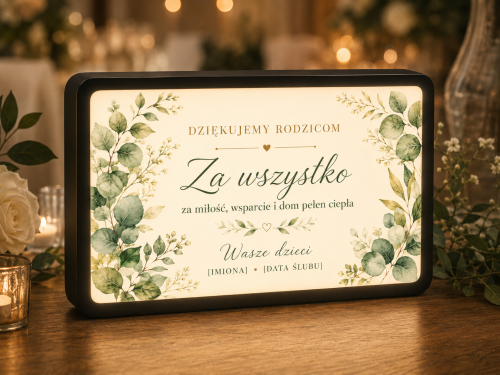 LUMIBOX dekoracyjny, pomysł na prezent, lampka dekoracyjna led z własnym wzorem zdjęciem napisem