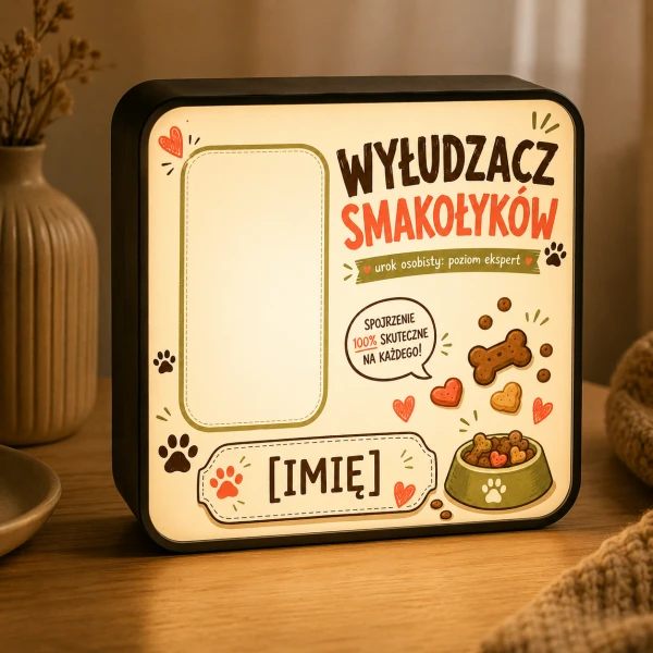 LUMIBOX dekoracyjny, pomysł na prezent, lampka dekoracyjna led z własnym wzorem zdjęciem napisem