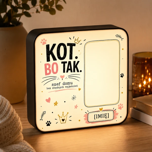 LUMIBOX dekoracyjny, pomysł na prezent, lampka dekoracyjna led z własnym wzorem zdjęciem napisem