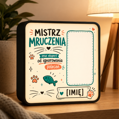 LUMIBOX dekoracyjny, pomysł na prezent, lampka dekoracyjna led z własnym wzorem zdjęciem napisem